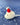 Mouse with Santa Hat Tufted Wool Christmas Ornament on snowy blue background