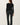 Ribbed Button Up Cardigan in black back view