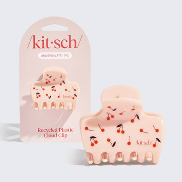 Recycled Plastic Medium Cloud Clip - Cherry Print - Claw Clip