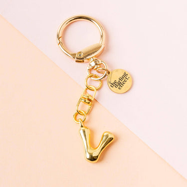 Bubble letter keychain bag charm V