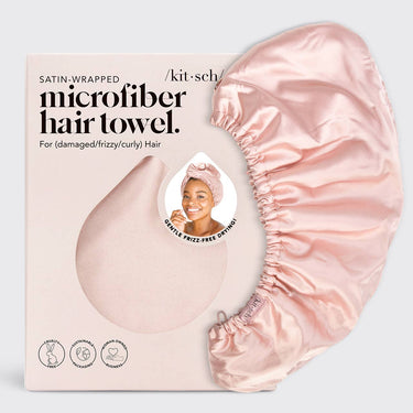 Satin-Wrapped Hair Towel - Blush - Hair Towel