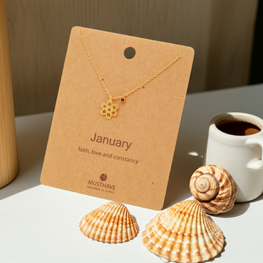 January Birthstone Charm Necklace