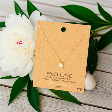 Dainty Triangle Stone Pendant Necklace