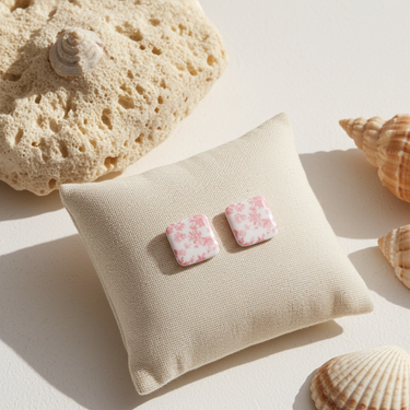 Floral Studs - Pink Floral - Studs