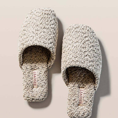 Simple Solid Color Soft Warm Plush Slippers gray