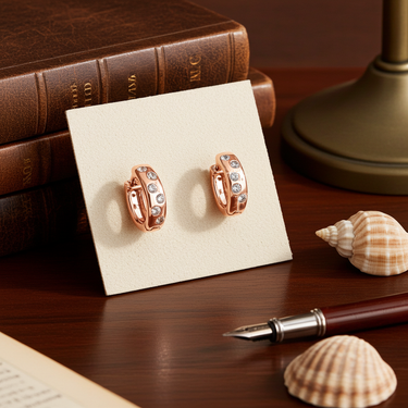 Joy earrings - Rose Gold and Crystal