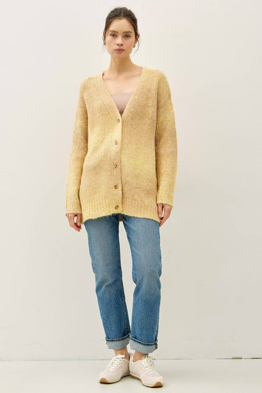 TONAL GRADIENT OVERSIZED WOOL CARDIGAN - Cardigan