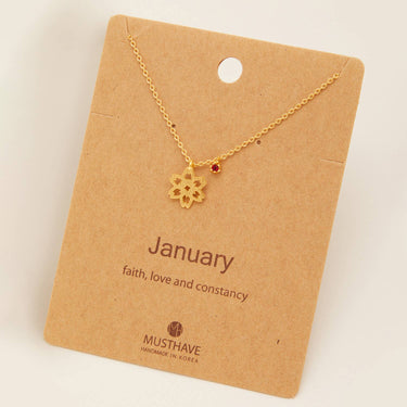 January Birthstone Charm Necklace