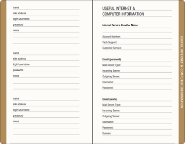 Amalfi Lemons Internet Address & Password Logbook