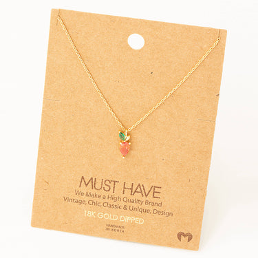 Mini Rhinestone Apple Pendant Necklace
