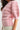 Textured Cable Knit Short Sleeve Sweater pink knit top on model