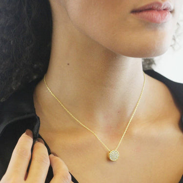 Round Pendants - Gold and Crystal