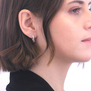 Criss silver and crystal earrings