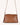 Mira & Moss Audrey Crossbody Bag in brown vegan leather with adjustable strap and gold-tone hardware.