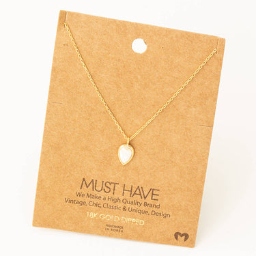 Mini Oval Opal Pendant Necklace