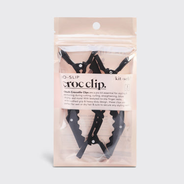 No Slip Crocodile Clip 3pc - Black Retail Packaging