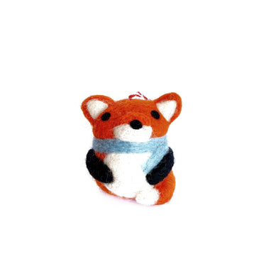 Fox Tufted Wool Christmas Ornament
