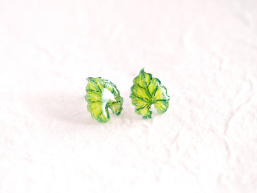 Tropical Leaf Philodendron House Plant Earrings