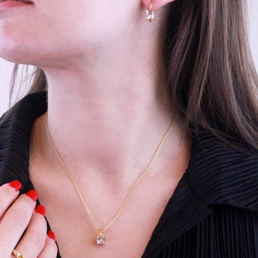 Square Jewelry Set - Gold and Crystal