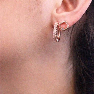 Adelise Earrings - Rose Gold and Crystal