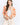 Model wearing CW10437D floral button-up cardigan, full length view