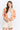 Model wearing CW10437D floral button-up cardigan, full length view