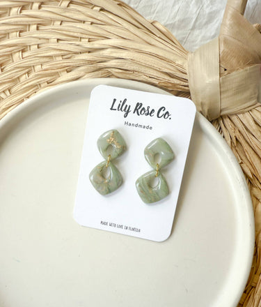 Green Marble Mix Earrings