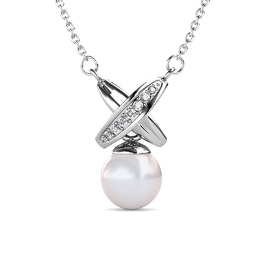 Chris Pearl Pendants - Silver and Crystal