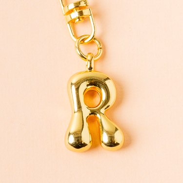 Bubble letter R bag charm