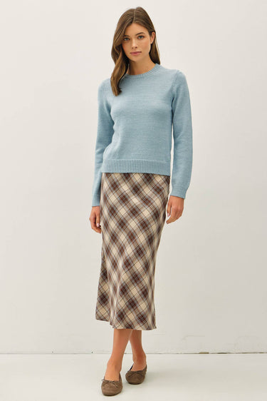 WOOL BLENDED BASIC CROPPED SWEATER - Sweater