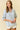 Striped Puff Sleeve Pullover Top in light blue full-length view