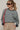 Long Sleeve with Contrast Line Detail Embroidery Tee - S / GRN-sage/charcoal - Top