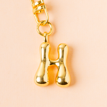 Bubble letter H bag charm