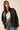 Faux Leather Contrast Fuzzy Zip Up Jacket