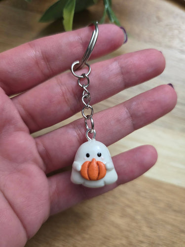 Cute ghost keychain with kawaii design