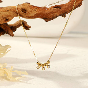 Gold necklace with rhinestones