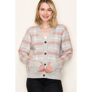 CHECKERED SWEATER CARDIGAN - Cardigan