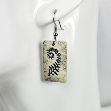 Earrings, Fern swirl, nature, botanical, USA, garden, art