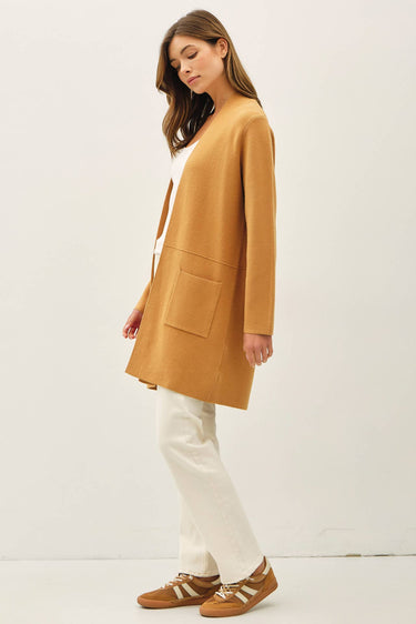OPEN FRONT CLASSIC KNIT COAT - Cardigan