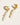 18K gold non-tarnish moon and shell earrings close-up