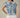 ROUND NECK RUFFLE PUFF SHORT SLEEVE LEAF PRINT TOP