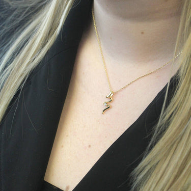 Gold Crystal Spiral Necklace