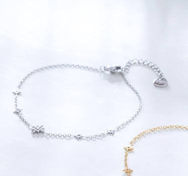 Silver Chain Bracelet with Rhinestone and Star