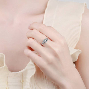 Heart Moissanite Engagement Ring in 925 Sterling Silver