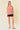 Striped Yoke Top in pink full-length view on model