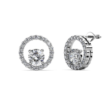 Desiree earrings - silver and crystal