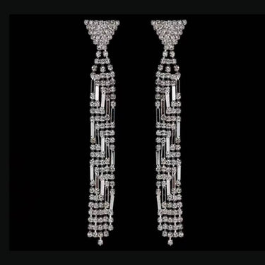Geometric Pattern Rhinestone Dangles