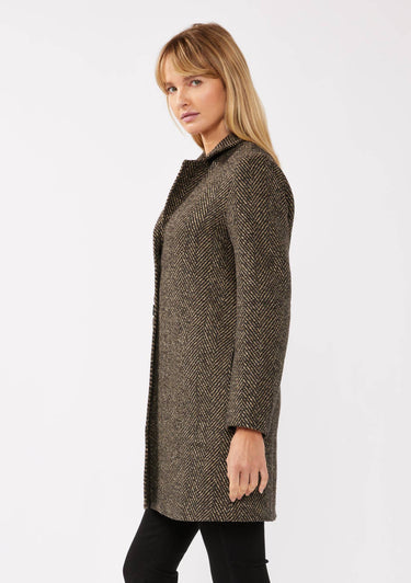 Chevron Coat with Side Pockets - Coat