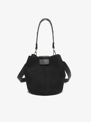 Farrah Suede Bucket Bag w Top Handle & Inner Bag M2528SDE - Wine - Bucket Bag