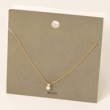 Pearl Charm Chain Link Necklace